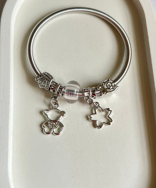 Frosted Fantasy Pandora Style Charm Bracelet