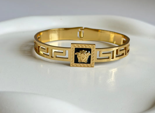 Iconic Medusa Square Anti Tarnish Kada Bracelet - Regular Size
