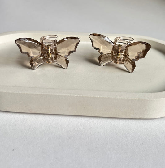 Twin Wings Mini Butterfly Hair Clips (2 Pieces) -  Brown
