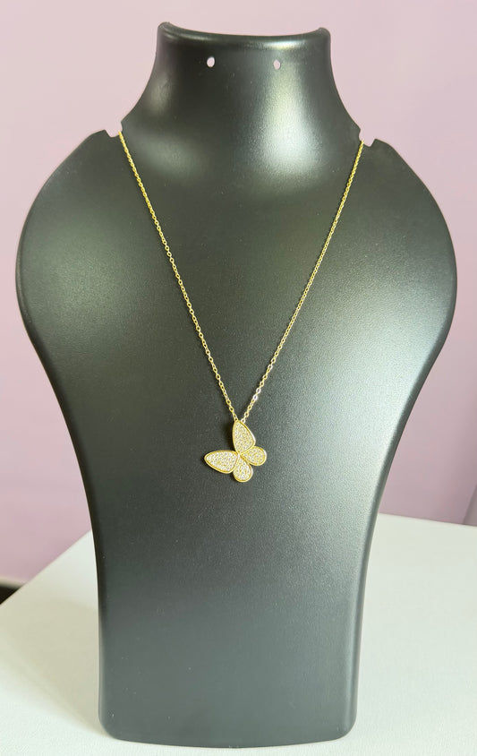 Aurelia Pave Butterfly Anti Tarnish Neck Chain
