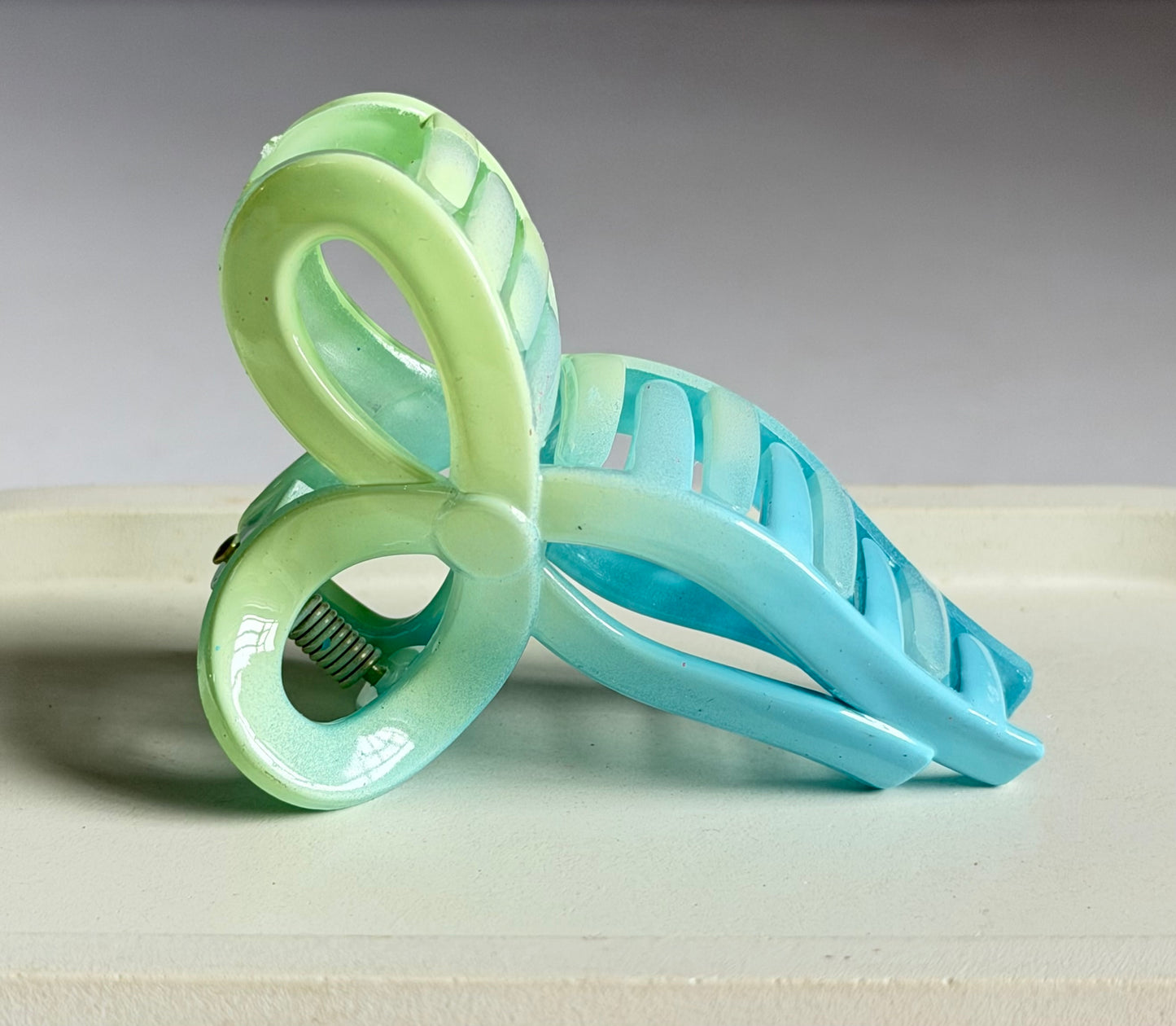 Pinteresty Bow Claw Clip - Greenish Blue