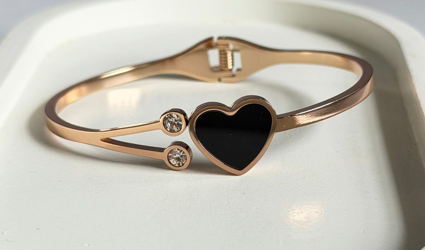 The Azure Heart Anti Tarnish Kada Bracelet - Rose Gold- Regular Size