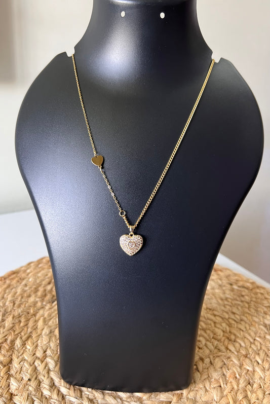Twin Hearts Anti- Tarnish Neck Chain