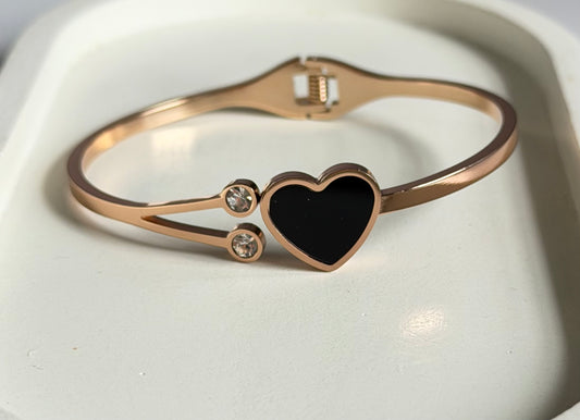 The Azure Heart Anti Tarnish Kada Bracelet - Rose Gold- Regular Size