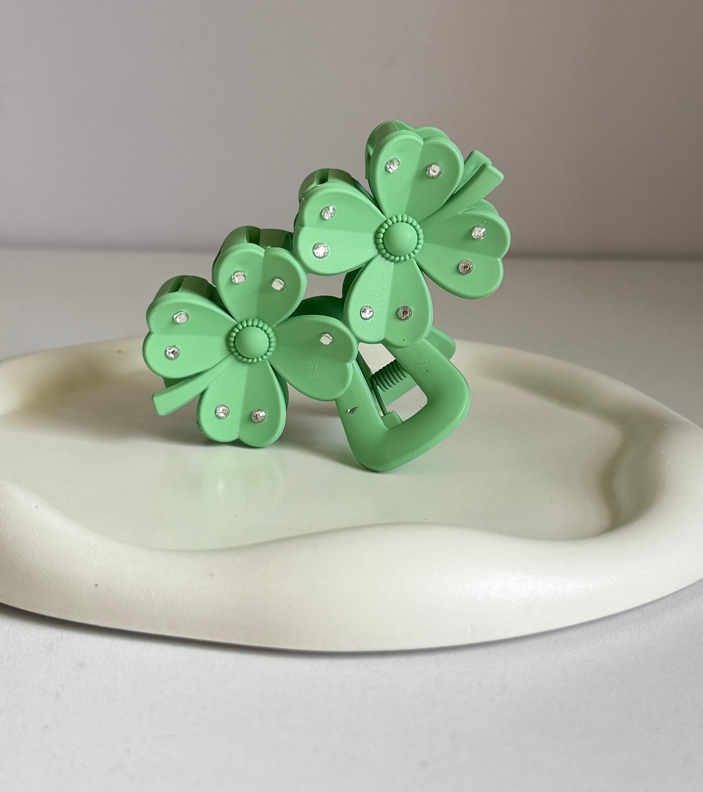 Fortune Flower Claw Clip - Mint Green
