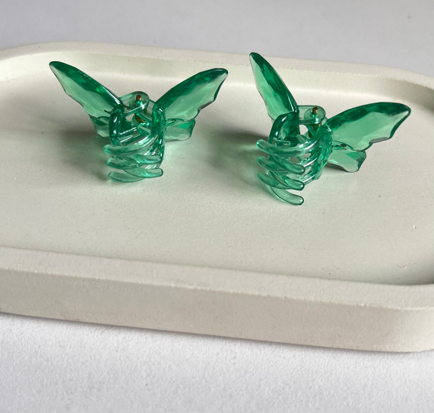 Twin Wings Mini Butterfly Hair Clips (2 Pieces) -  Dark Green