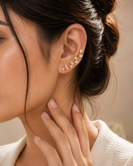 Luna Spark Anti-Tarnish Ear Climber Earrings (Pair)