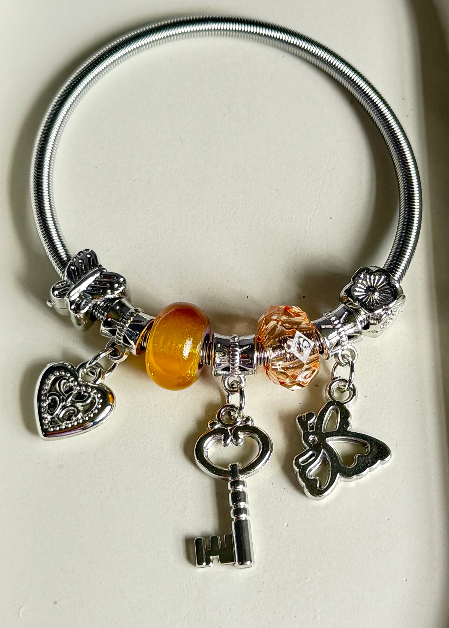 Honey & Heart Pandora Style Charm Bracelet