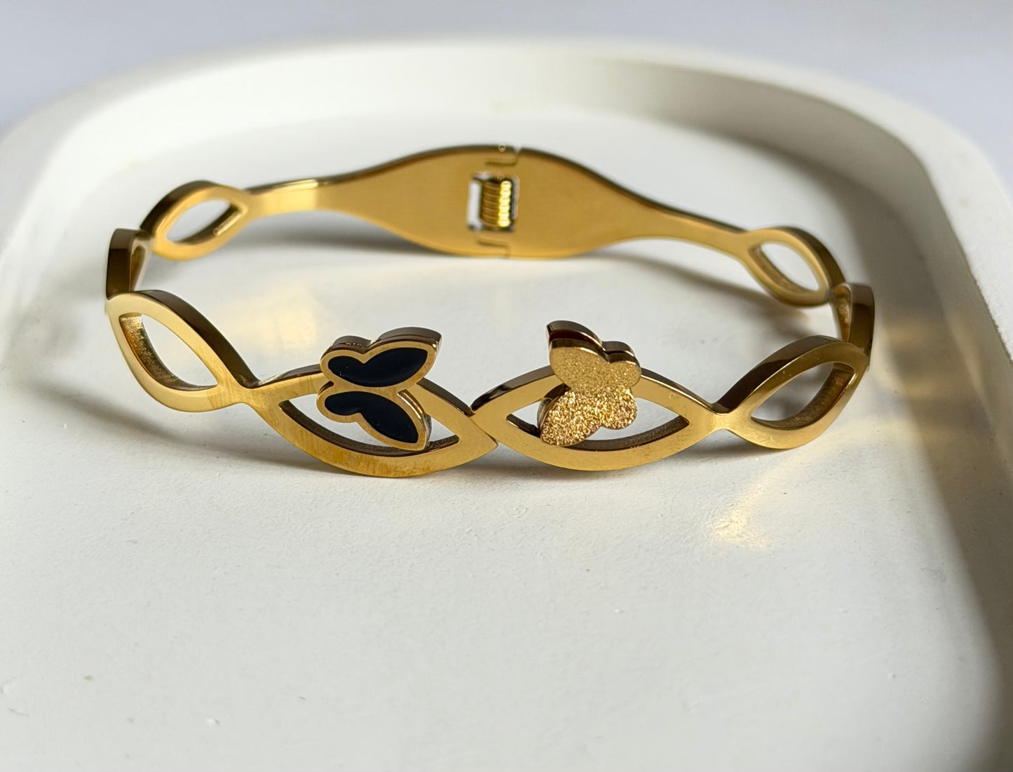 Azure Butterfly Anti Tarnish Kada Bracelet - Regular Size