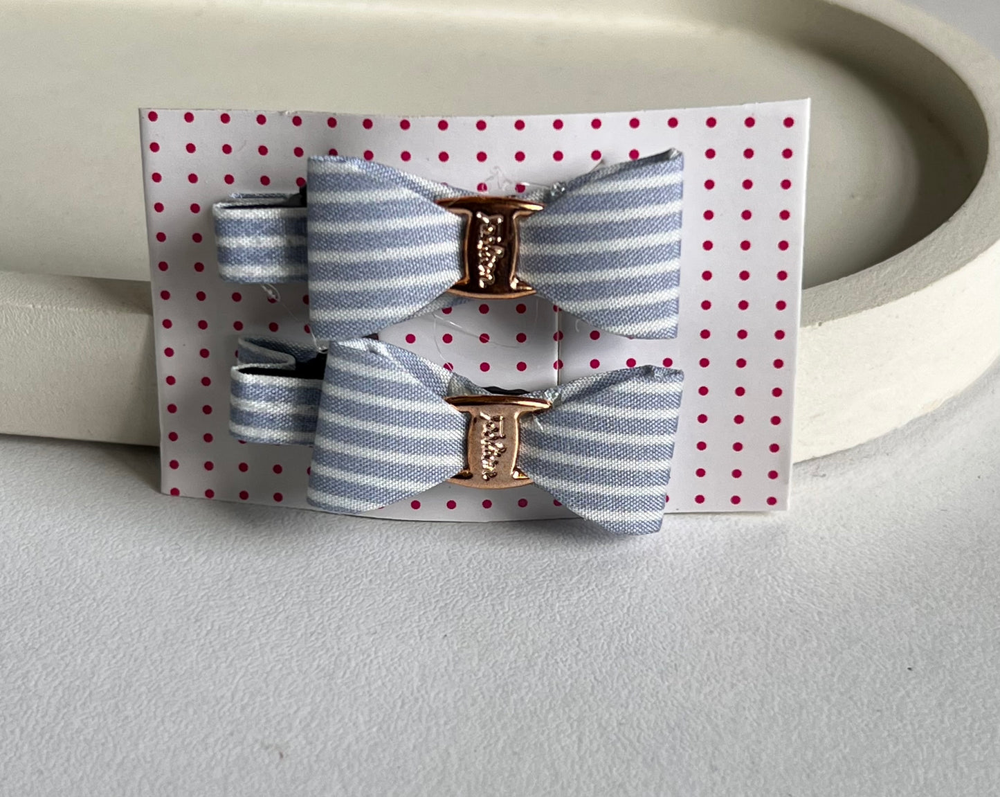 Pinteresty Bow Clip  ( 2 Pieces) -Light Blue