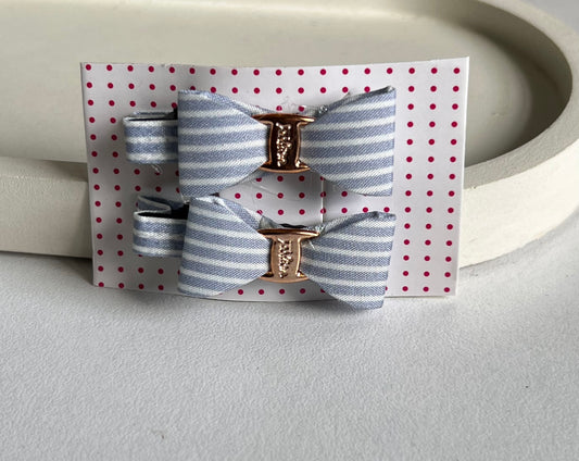 Pinteresty Bow Clip  ( 2 Pieces) -Light Blue