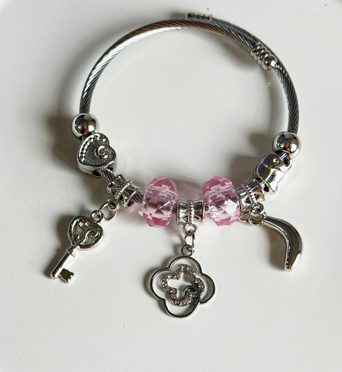 Cupid Blush Adjustable Pandora Style Charm Bracelet