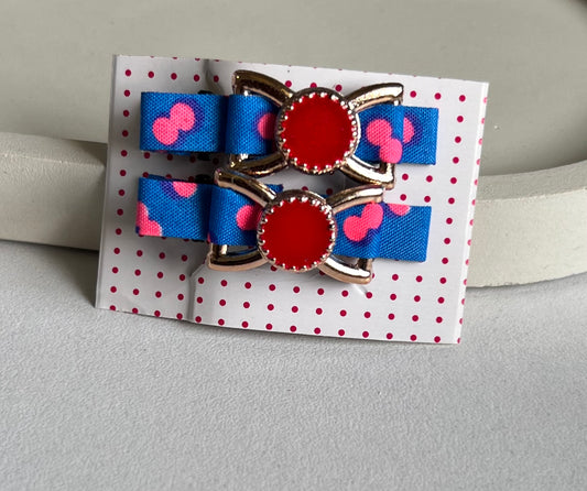 Pinteresty Playful Bow Tic Tac Clip (2 Pieces)  - Blue