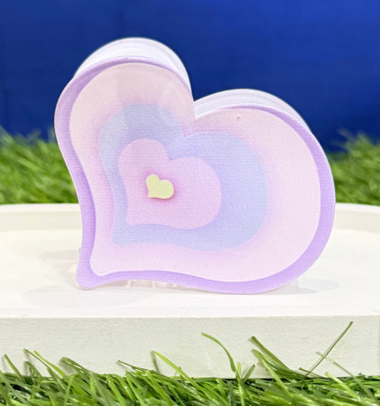 Infinite Love Aesthetic Heart Claw Clip -  Light Purple
