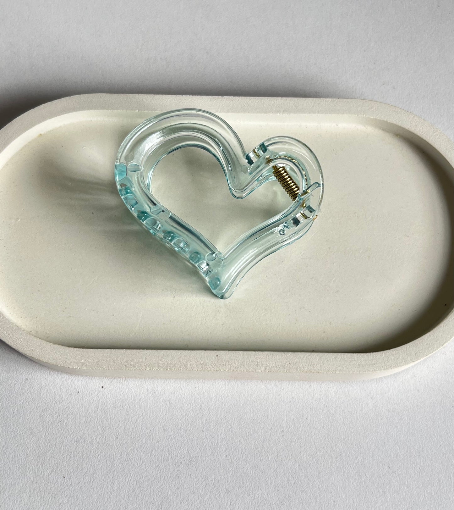 Glossy Heart Claw Clip - Light Green