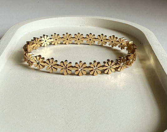 Golden Petal Kada Bracelet- Anti- Tarnish - Regular Size