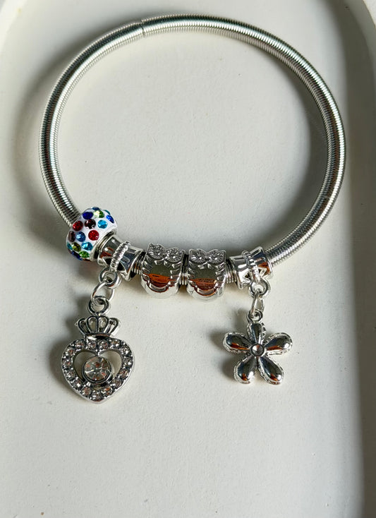 Blooming with Love Pandora Style Charm Bracelet