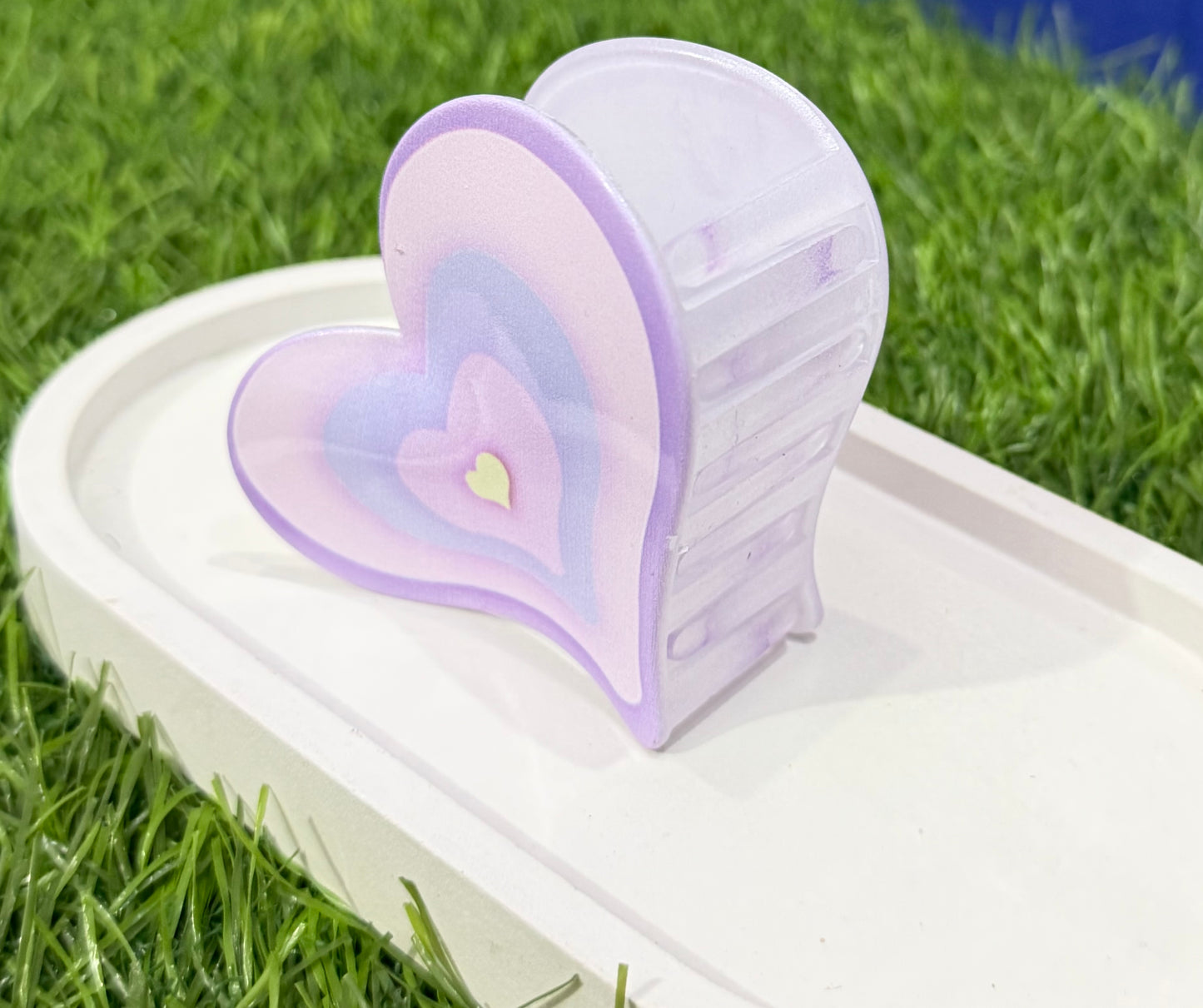 Infinite Love Aesthetic Heart Claw Clip -  Light Purple