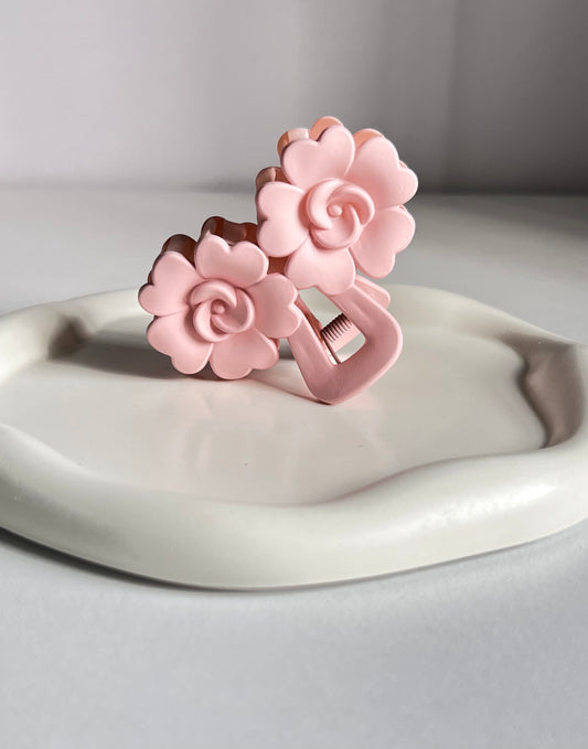 Duo Blossom Claw Clip - Rose
