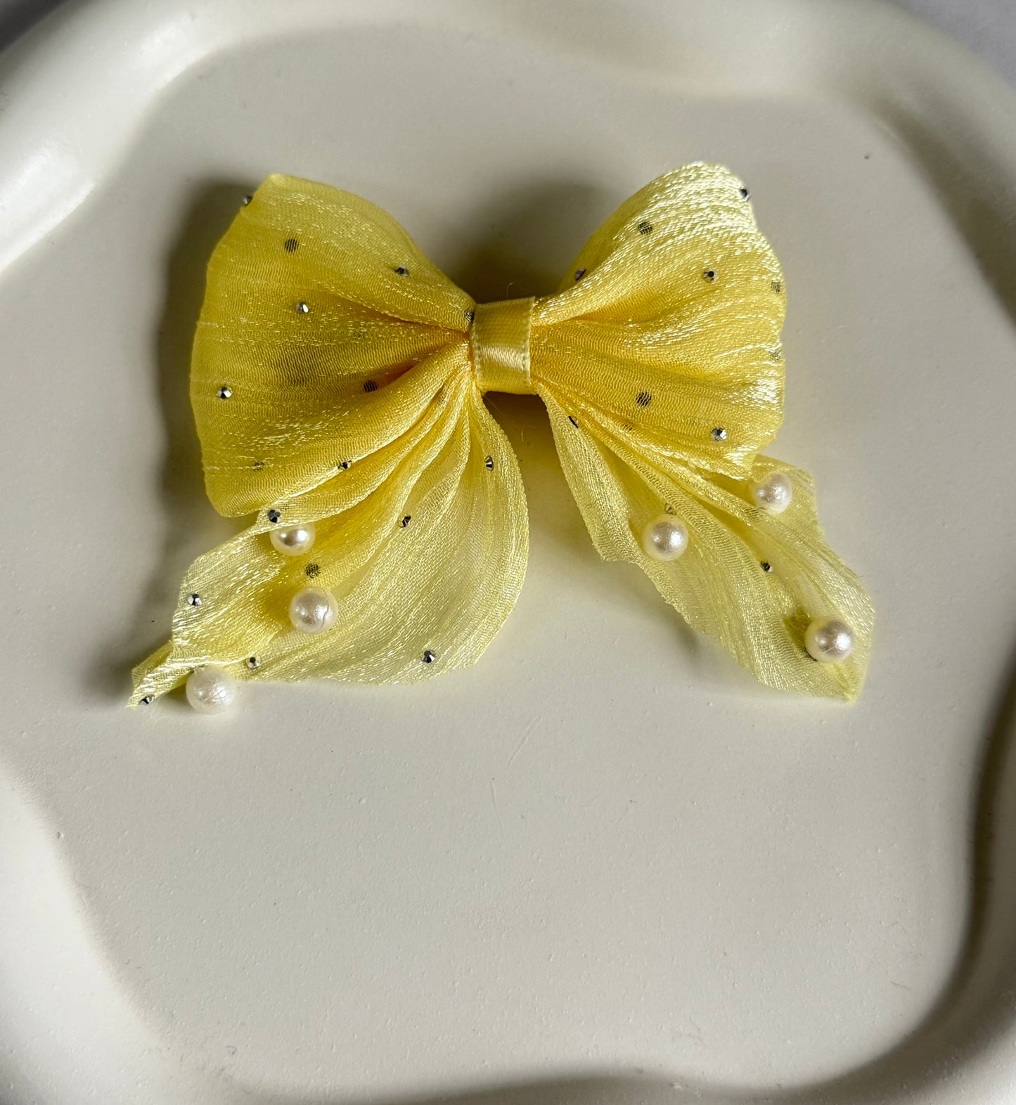 Pretty Bow Hair Clip - Yellow