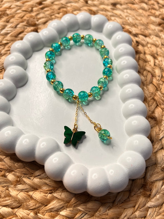 Korean Style Green Butterfly Shiny Bracelet