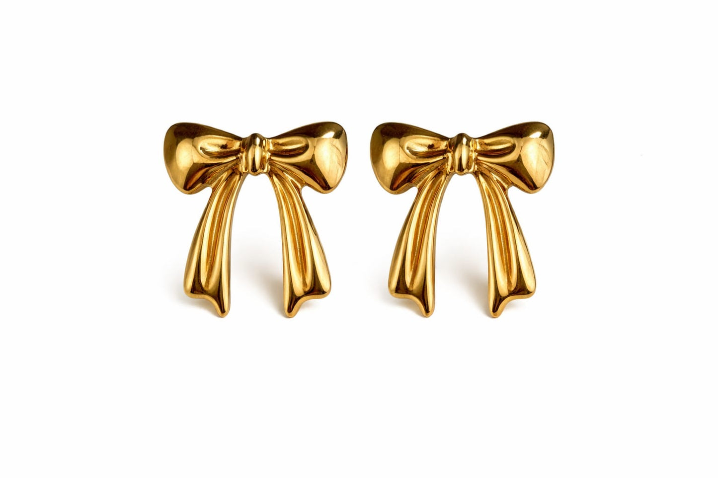 Luxe Ribbon Anti Tarnish Bow Earrings