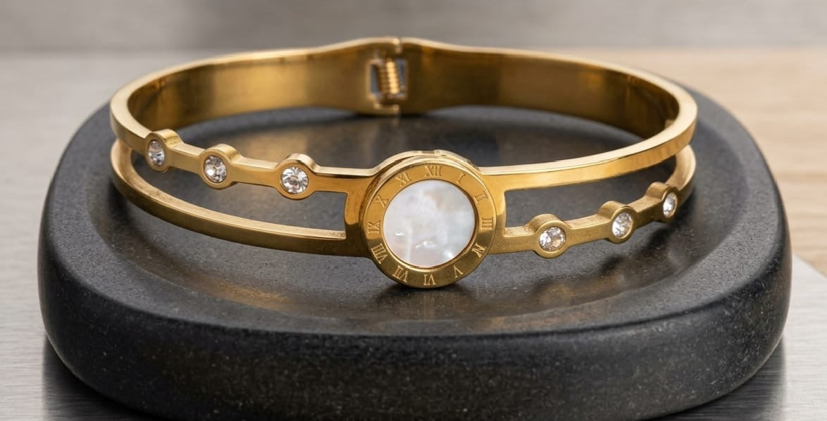 Roman Elegance Anti Tarnish Kada Bracelet - Regular Size