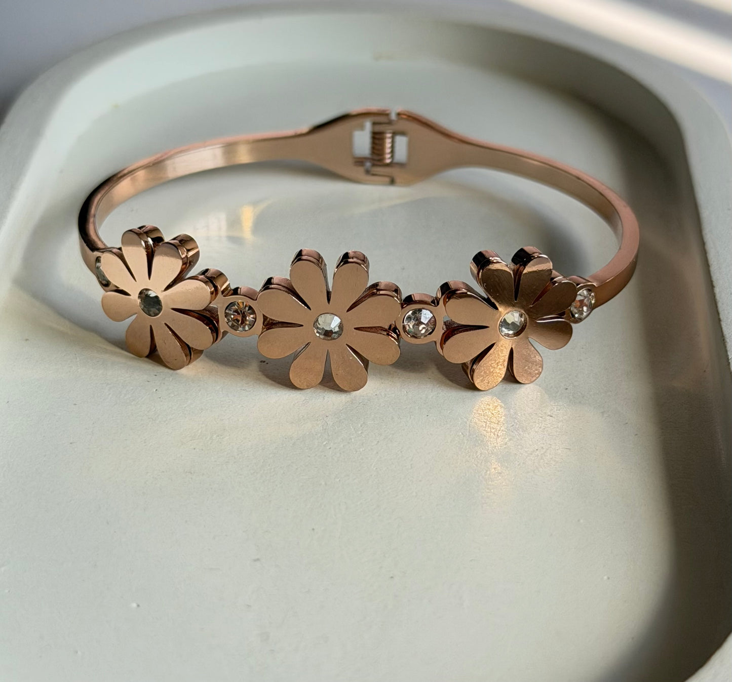 Trio Bloom Anti-Tarnish Kada Bracelet 
- Regular Size