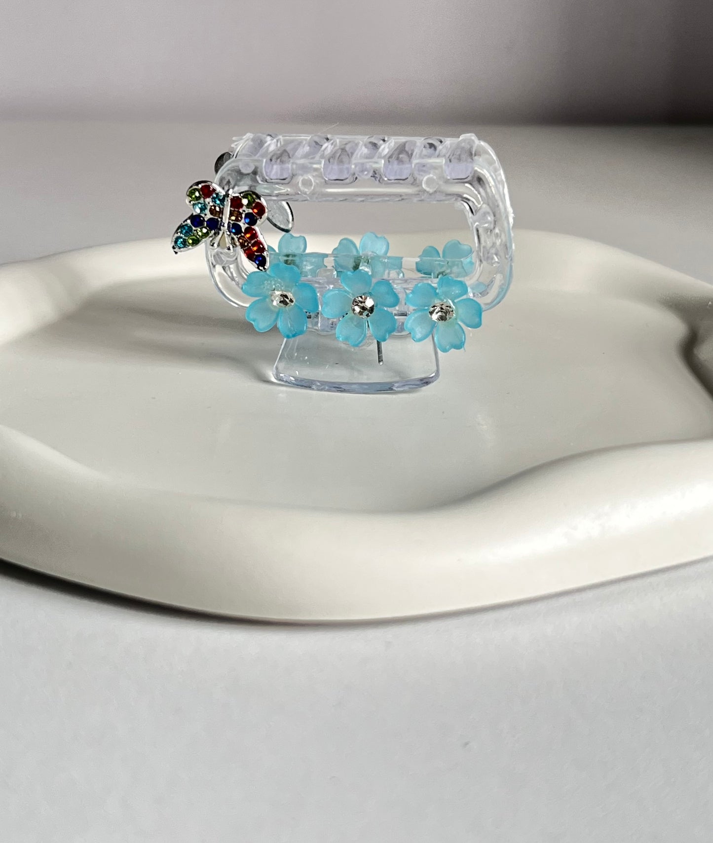 Garden Whimsy Claw Clip - Blue