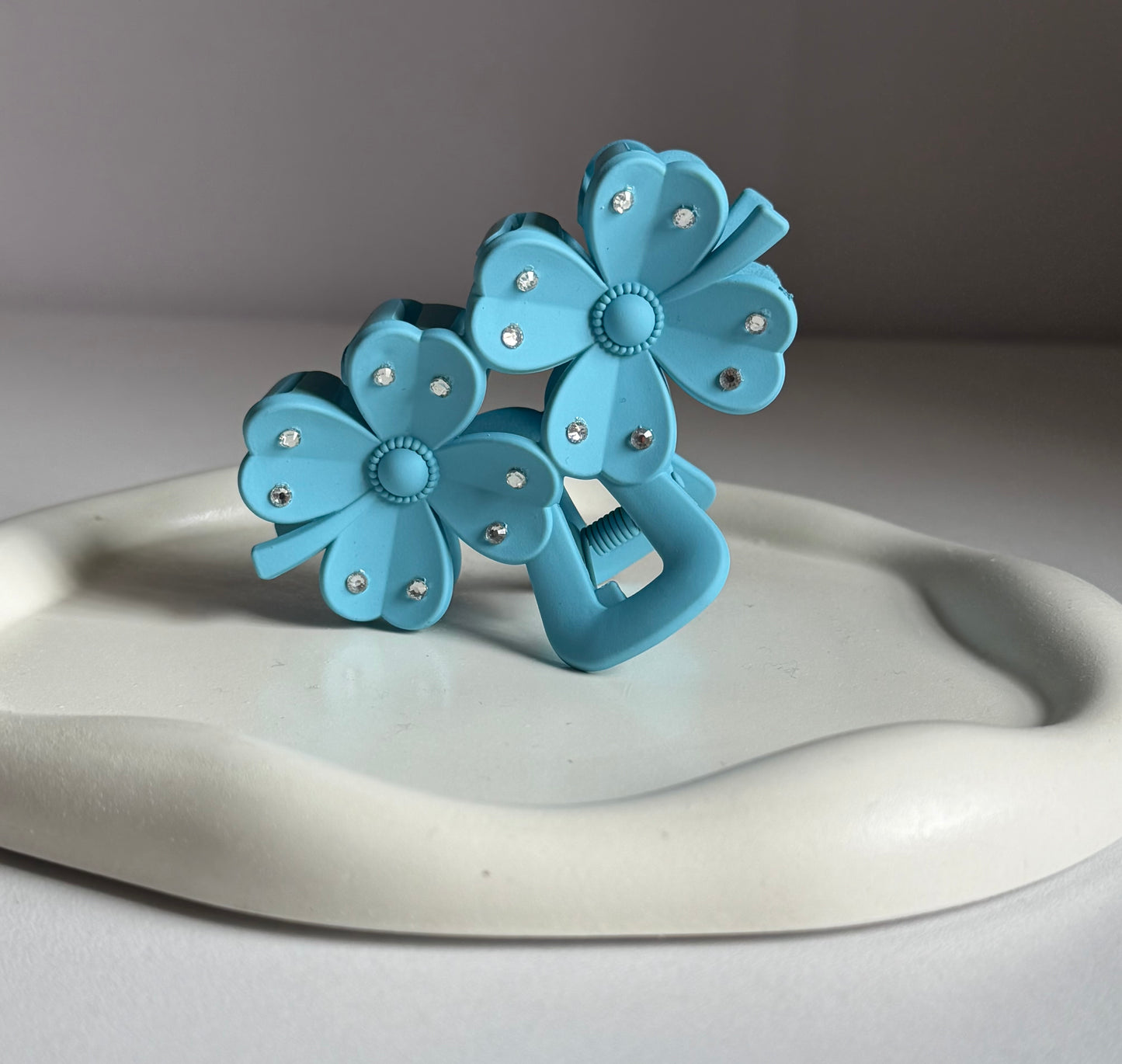 Fortune Flower Claw Clip -  Sea Blue