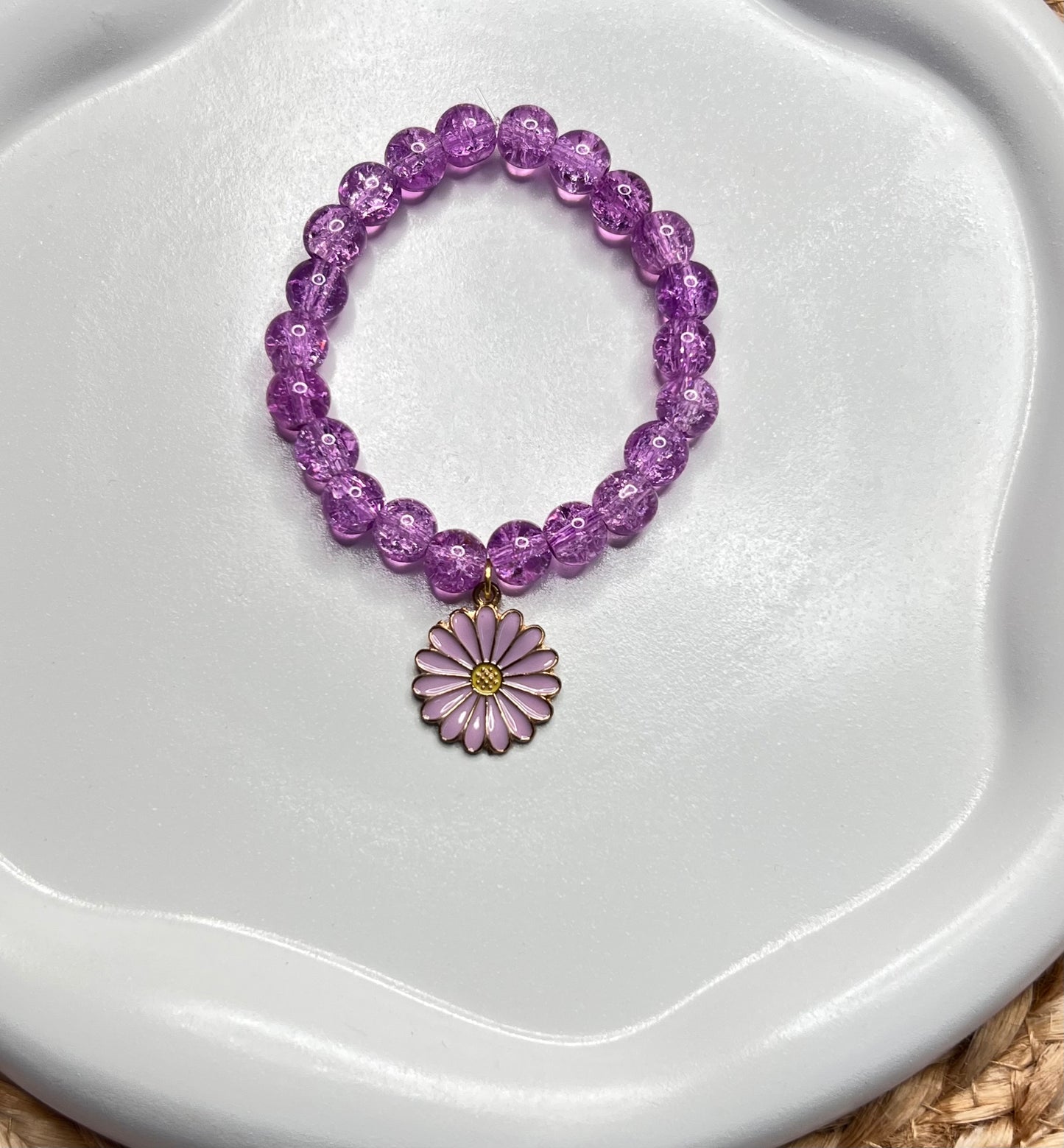 Purple Daisy Dreams Beads Bracelet