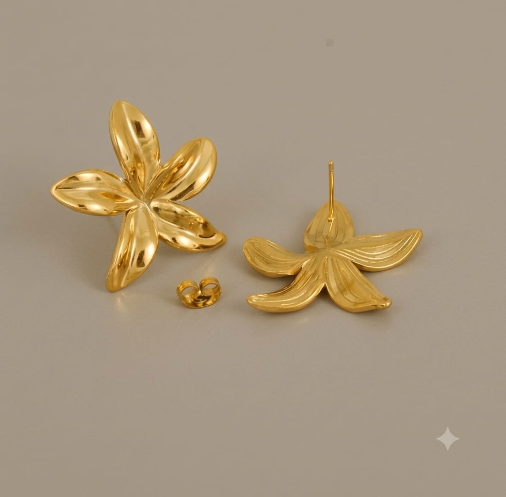 The Sculpted Lily Anti Tarnish Earrings