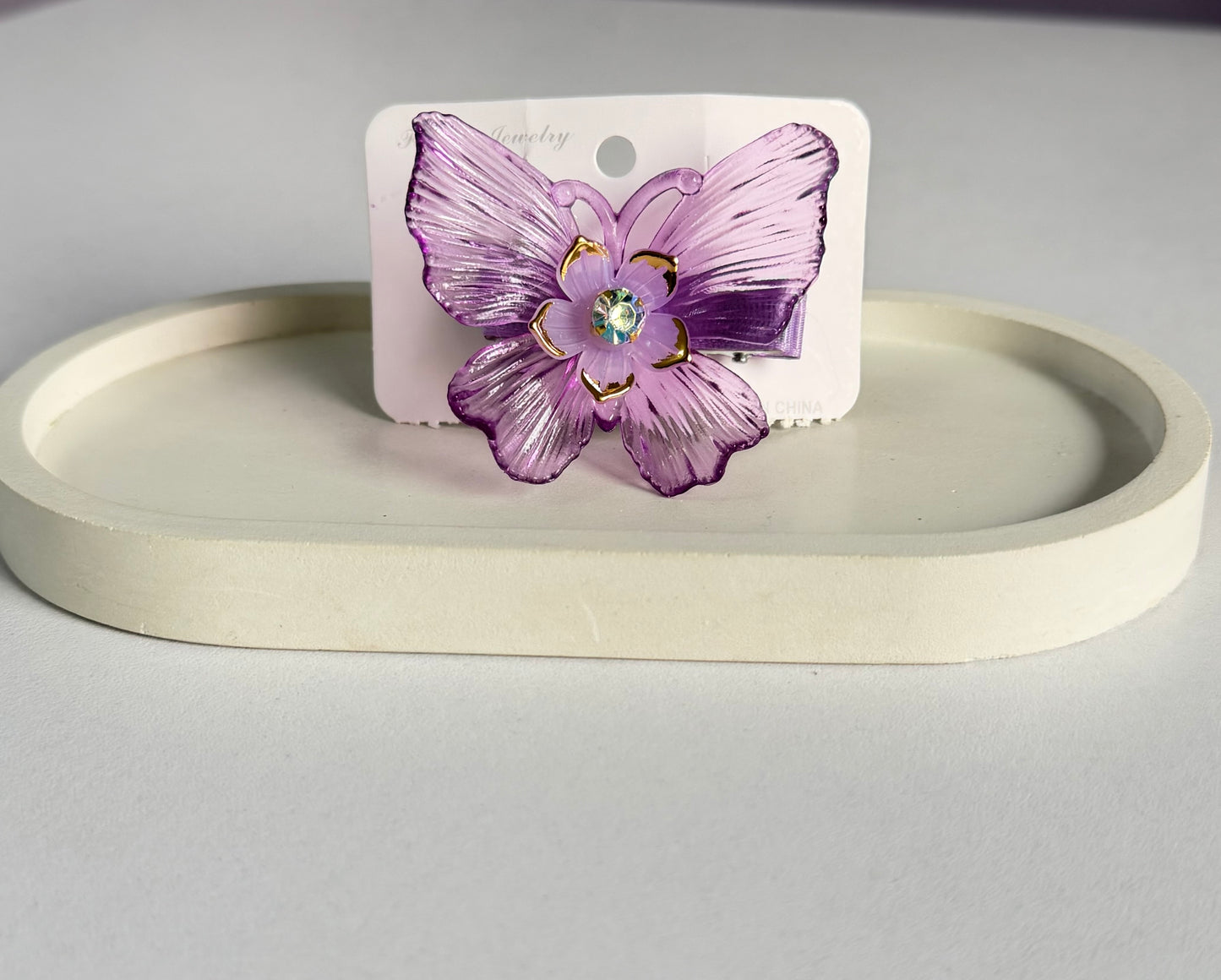 Korean Style Dreamy Butterfly Hair Clips - Purple