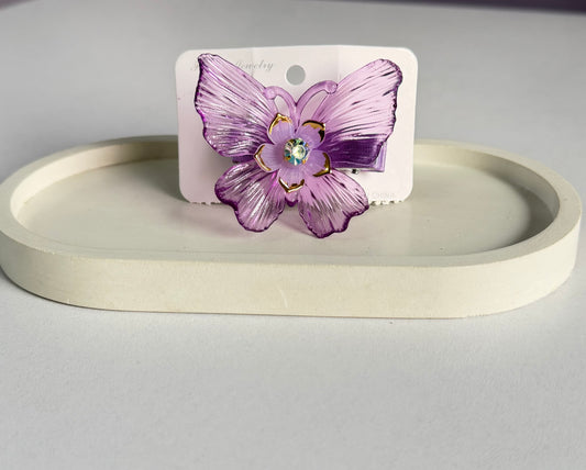 Korean Style Dreamy Butterfly Hair Clips - Purple