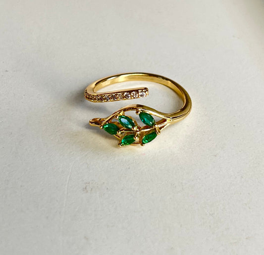 Leaf Line Ring- Anti Tarnish & Adjustable