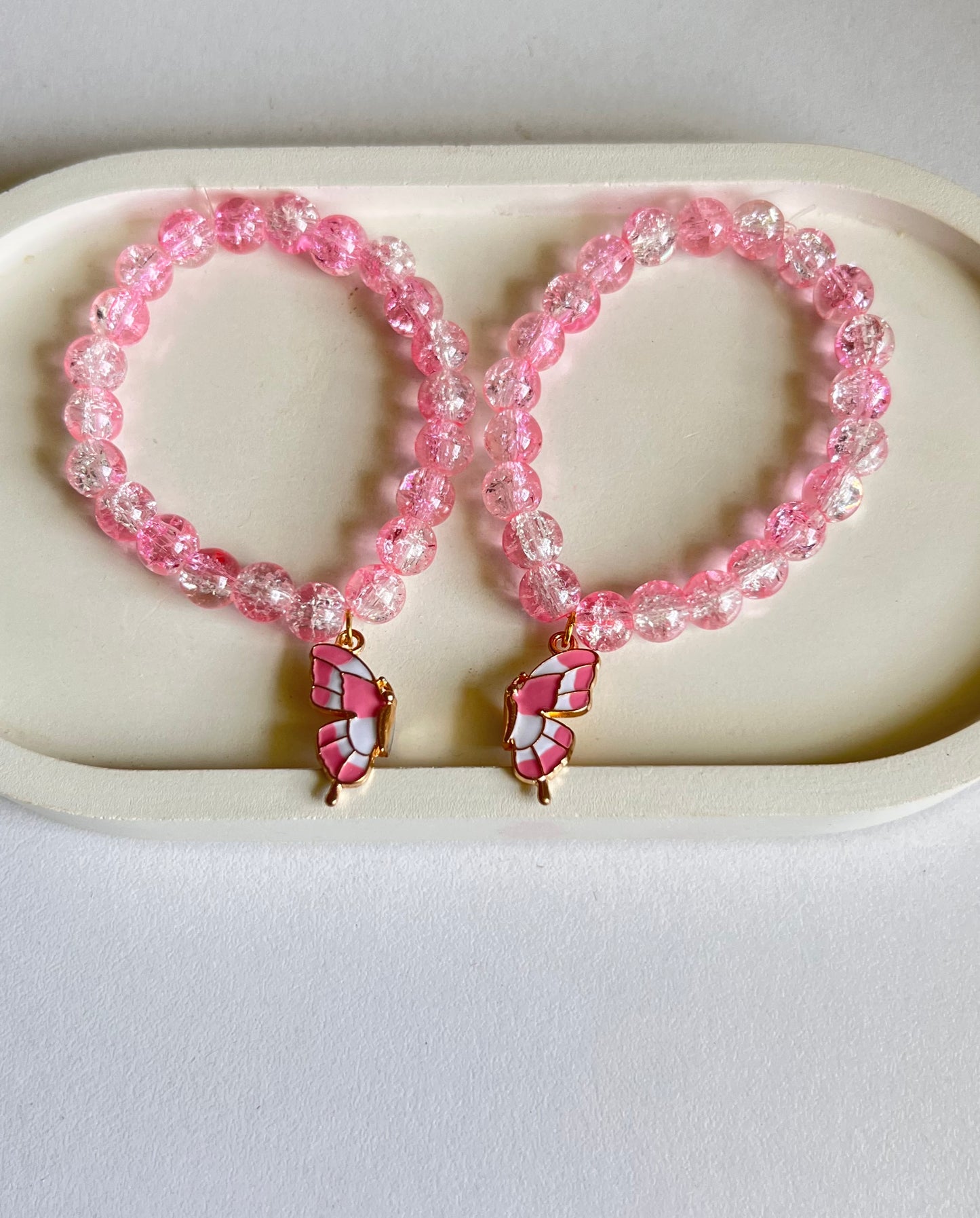 Twin Wings - Pink Magnetic Butterfly- BFF/Couple Bracelet