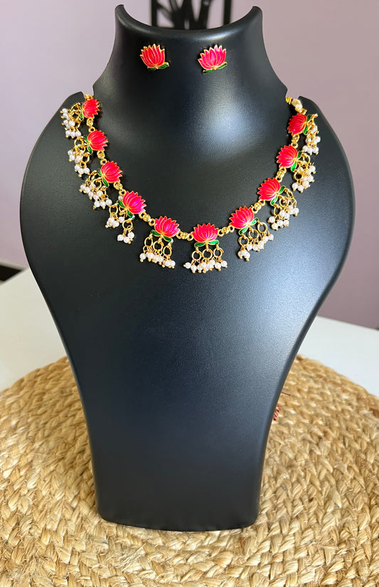 Lotus Aura Choker Set - Pink