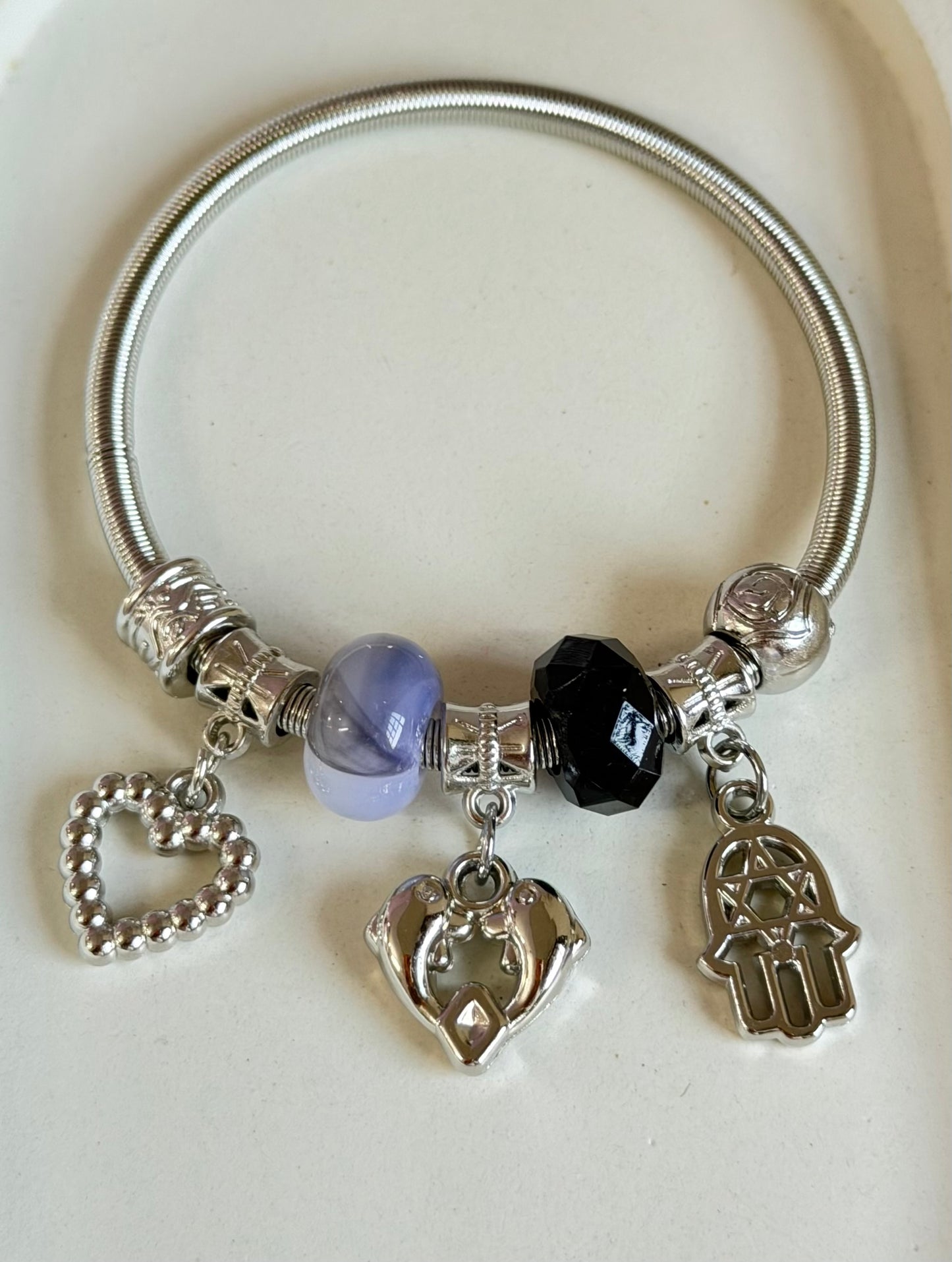 Midnight Nebula Pandora Style Charm Bracelet