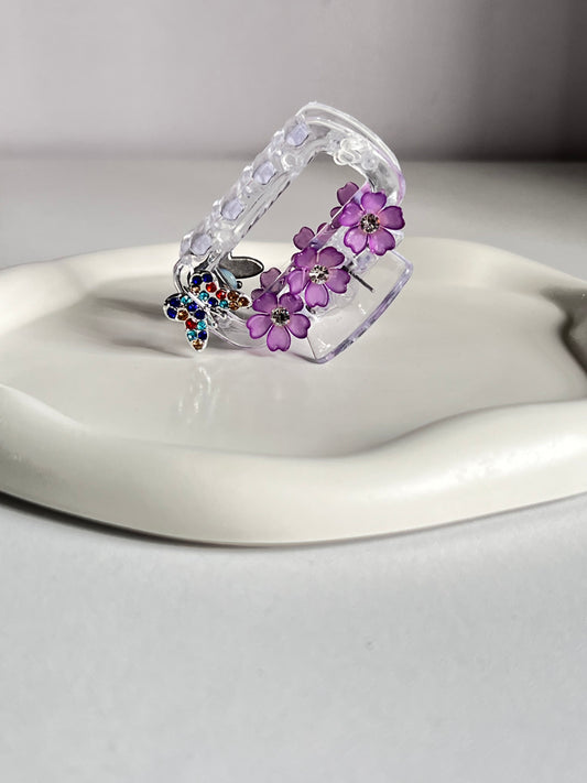 Garden Whimsy Claw Clip - Purple