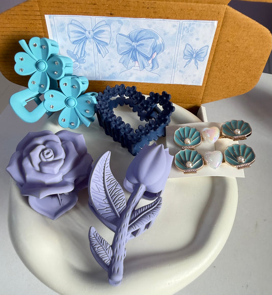 Blue Blossom Hair Set