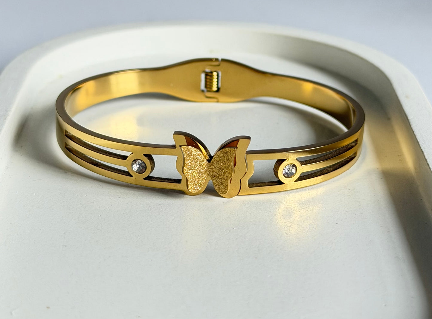 Sparkle & Wing Anti Tarnish Kada Bracelet - Regular Size