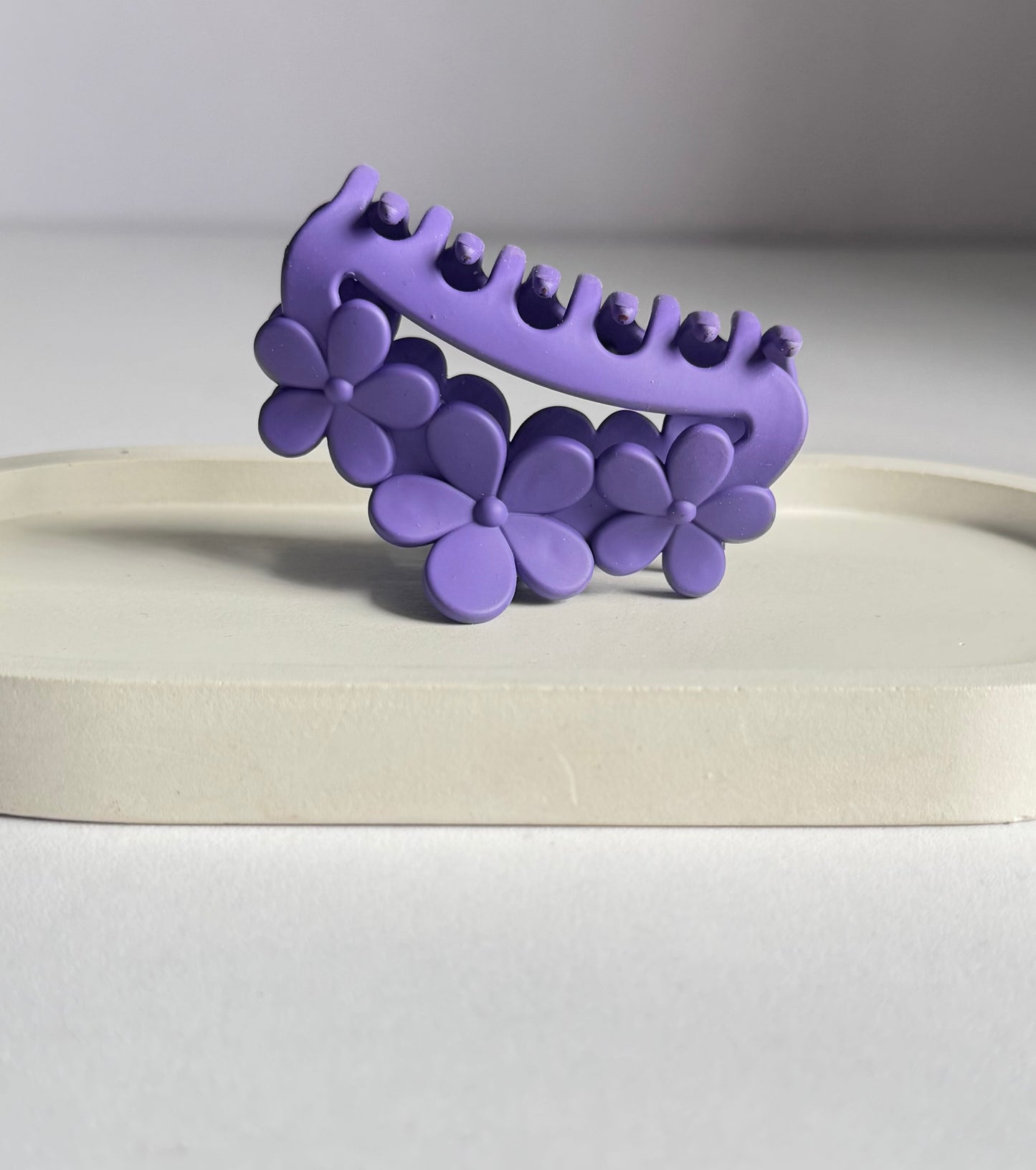 Triple Bloom Claw Clip - Purple