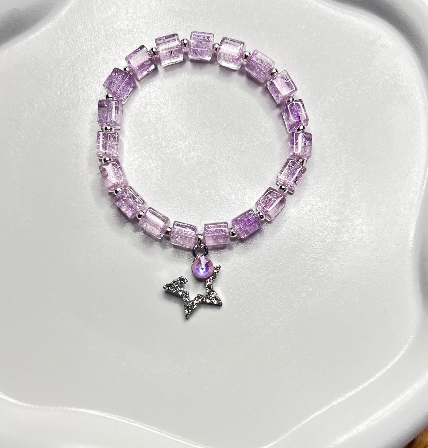 Galaxy Purple Star Charm Bracelet