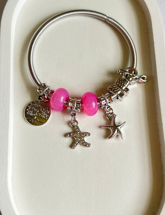 Pink Horizon Pandora Style Charm Bracelet