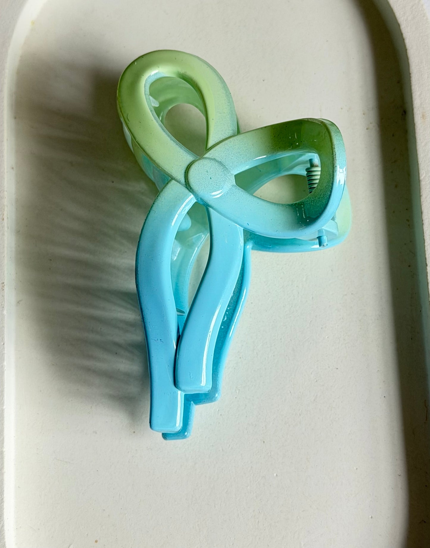 Pinteresty Bow Claw Clip - Greenish Blue