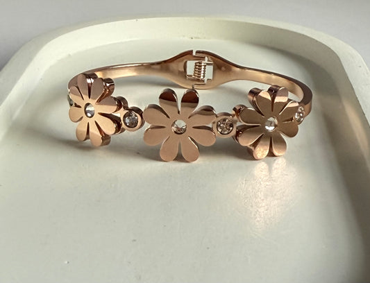 Trio Bloom Anti-Tarnish Kada Bracelet - Baby Size