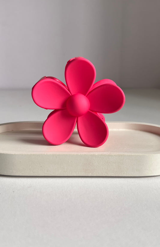 Bloom Flower Claw Clip - Dark Pink