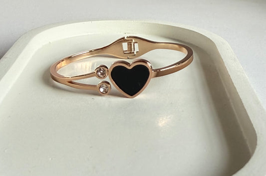 Midnight Heart Anti-Tarnish Kada Bracelet - Baby Size