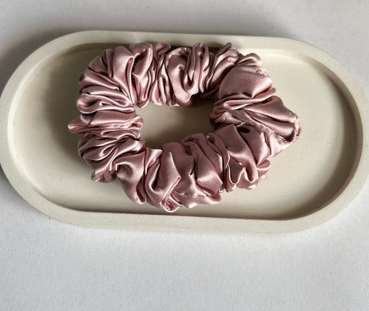 Soft Elegance Satin Scrunchies - Mauve