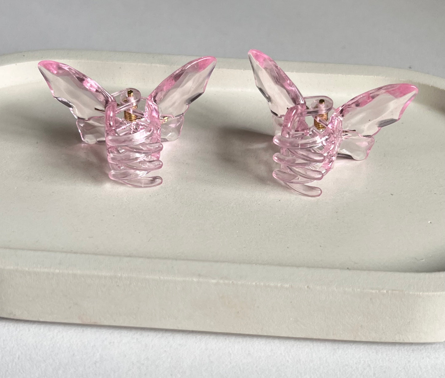 Twin Wings Mini Butterfly Hair Clips (2 Pieces) -  Light Pink